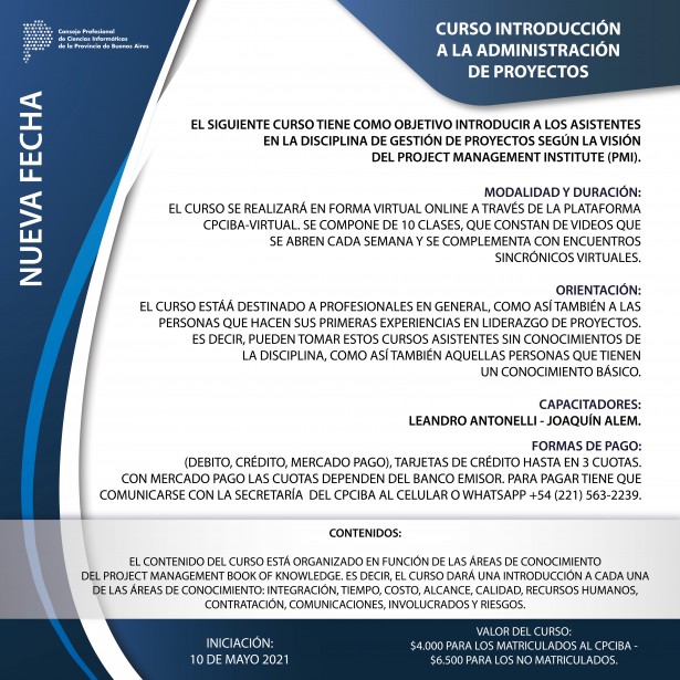Curso Introducción a la Administración de Proyectos 