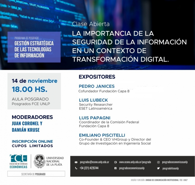 Clase sobre importancia de la seguridad de la información en un contexto de transformación digital