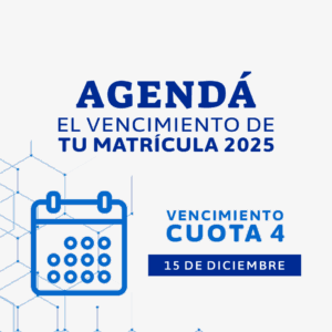 RECCORDÁ AGENDAR LA FECHA DE VENCIMIENTO DE LA CUOTA 3 DE TU MATRÍCULA